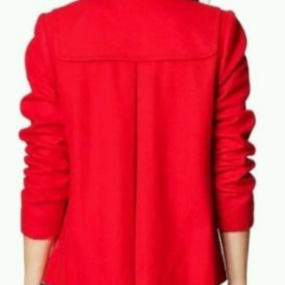 Juicy Couture Red Wool Toggle Duffle Coat with Fur - Picture 3 of 8